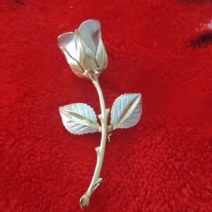 Elegant Gold and Silver Floral Brooch